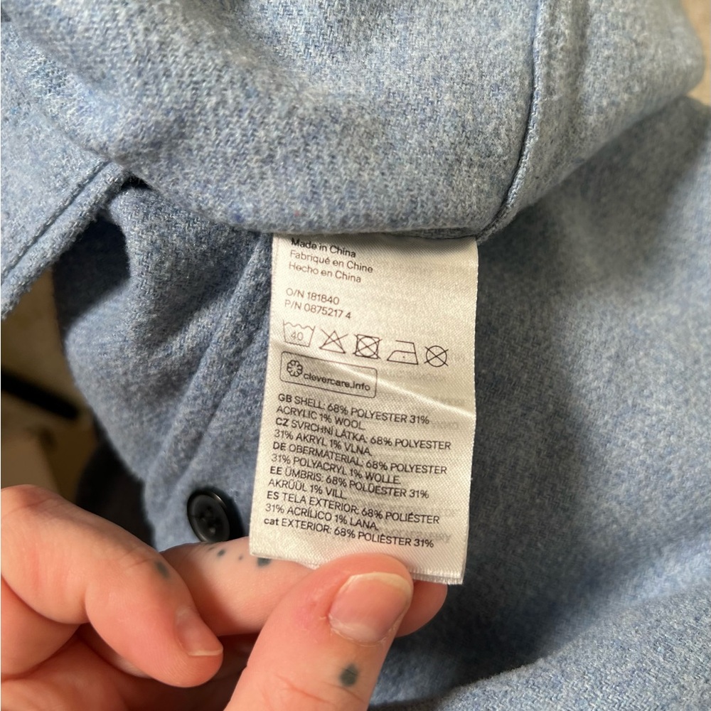 H&M Blue Lightweight Shirt Jacket Size L - Picture 5 of 6